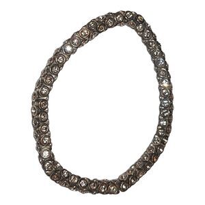 Vintage Stella & Dot Metal And Rhinestone Twist Stretch Bracelet